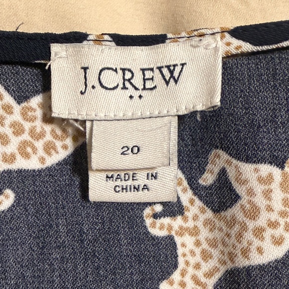 J. Crew Dresses & Skirts - J.Crew Navy and Cream Cheetah Print Wrap Dress sz 20